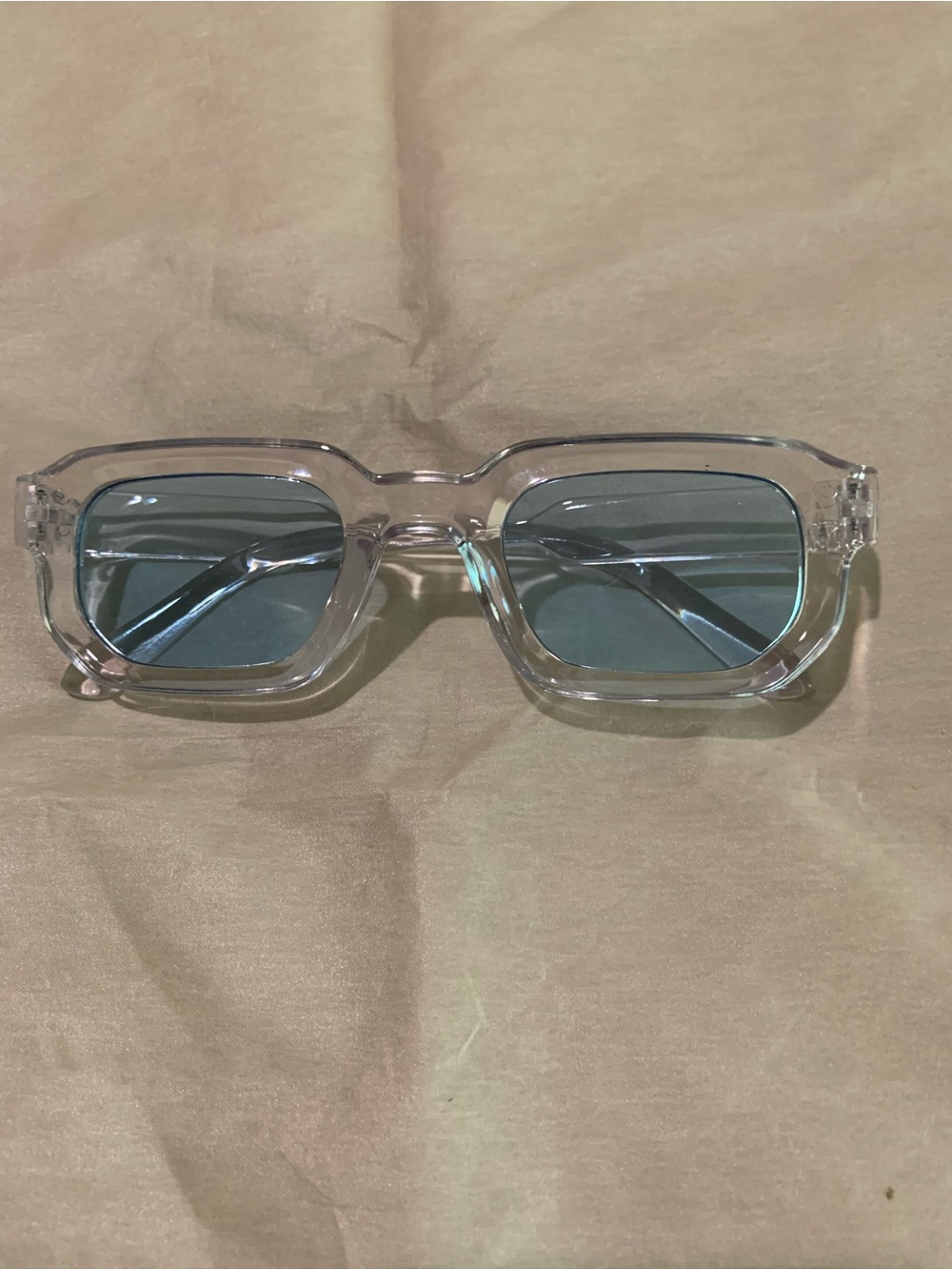 Clear Frame Blue Lens Women’s Sunglasses
